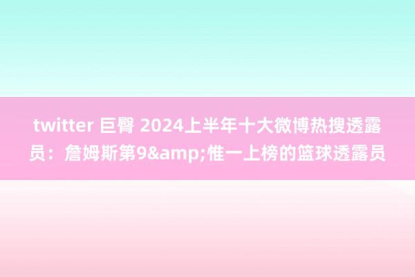 twitter 巨臀 2024上半年十大微博热搜透露员：詹姆斯第9&惟一上榜的篮球透露员