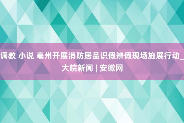 调教 小说 亳州开展消防居品识假辨假现场施展行动_大皖新闻 | 安徽网