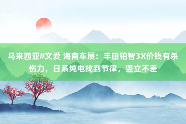 马来西亚#文爱 海南车展：丰田铂智3X价钱有杀伤力，日系纯电找到节律，竖立不差