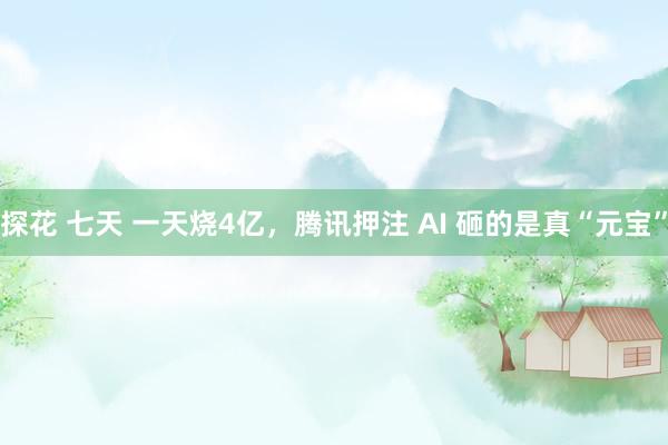 探花 七天 一天烧4亿，腾讯押注 AI 砸的是真“元宝”