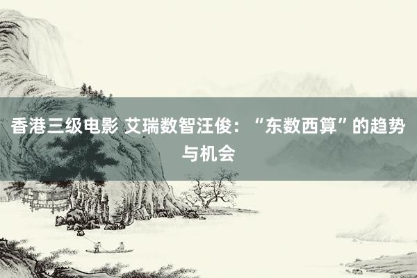 香港三级电影 艾瑞数智汪俊：“东数西算”的趋势与机会