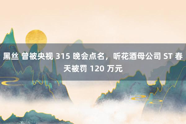 黑丝 曾被央视 315 晚会点名，听花酒母公司 ST 春天被罚 120 万元