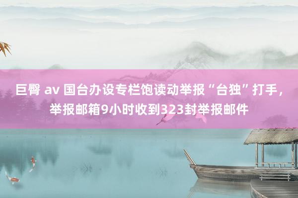 巨臀 av 国台办设专栏饱读动举报“台独”打手，举报邮箱9小时收到323封举报邮件