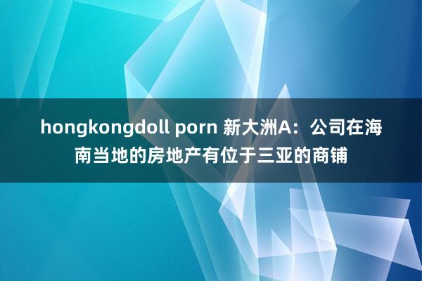 hongkongdoll porn 新大洲A：公司在海南当地的房地产有位于三亚的商铺