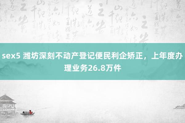 sex5 潍坊深刻不动产登记便民利企矫正，上年度办理业务26.8万件