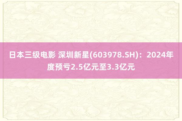 日本三级电影 深圳新星(603978.SH)：2024年度预亏2.5亿元至3.3亿元