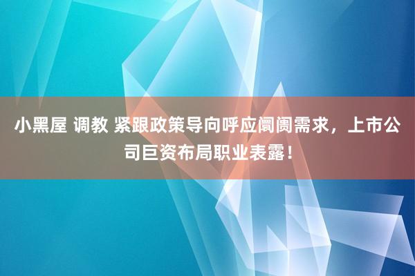 小黑屋 调教 紧跟政策导向呼应阛阓需求，上市公司巨资布局职业表露！