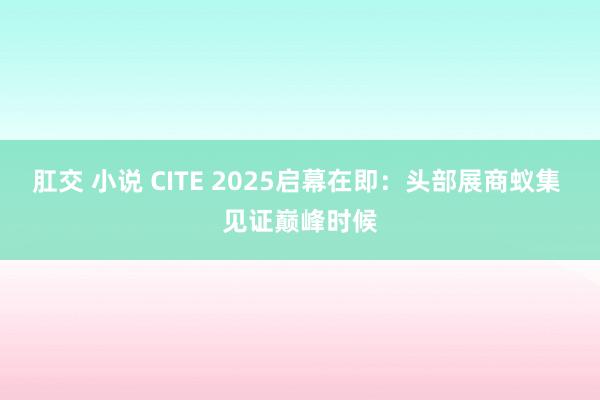 肛交 小说 CITE 2025启幕在即：头部展商蚁集 见证巅峰时候