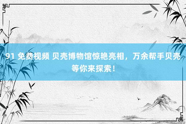 91 免费视频 贝壳博物馆惊艳亮相，万余帮手贝壳等你来探索！