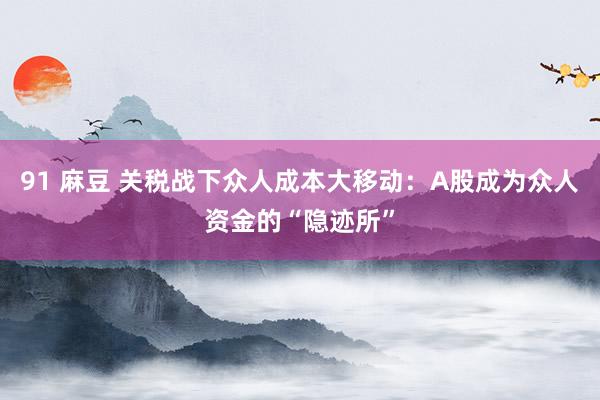 91 麻豆 关税战下众人成本大移动：A股成为众人资金的“隐迹所”
